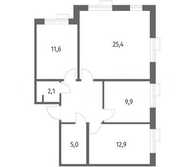Продам трехкомнатную квартиру, 76.2 м², этаж 3 из 12. Фото 4