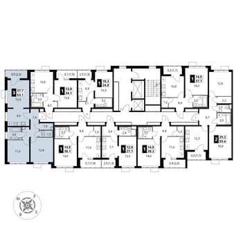 Продается трехкомнатная квартира, 63.1 м², этаж 17 из 22. Фото 2